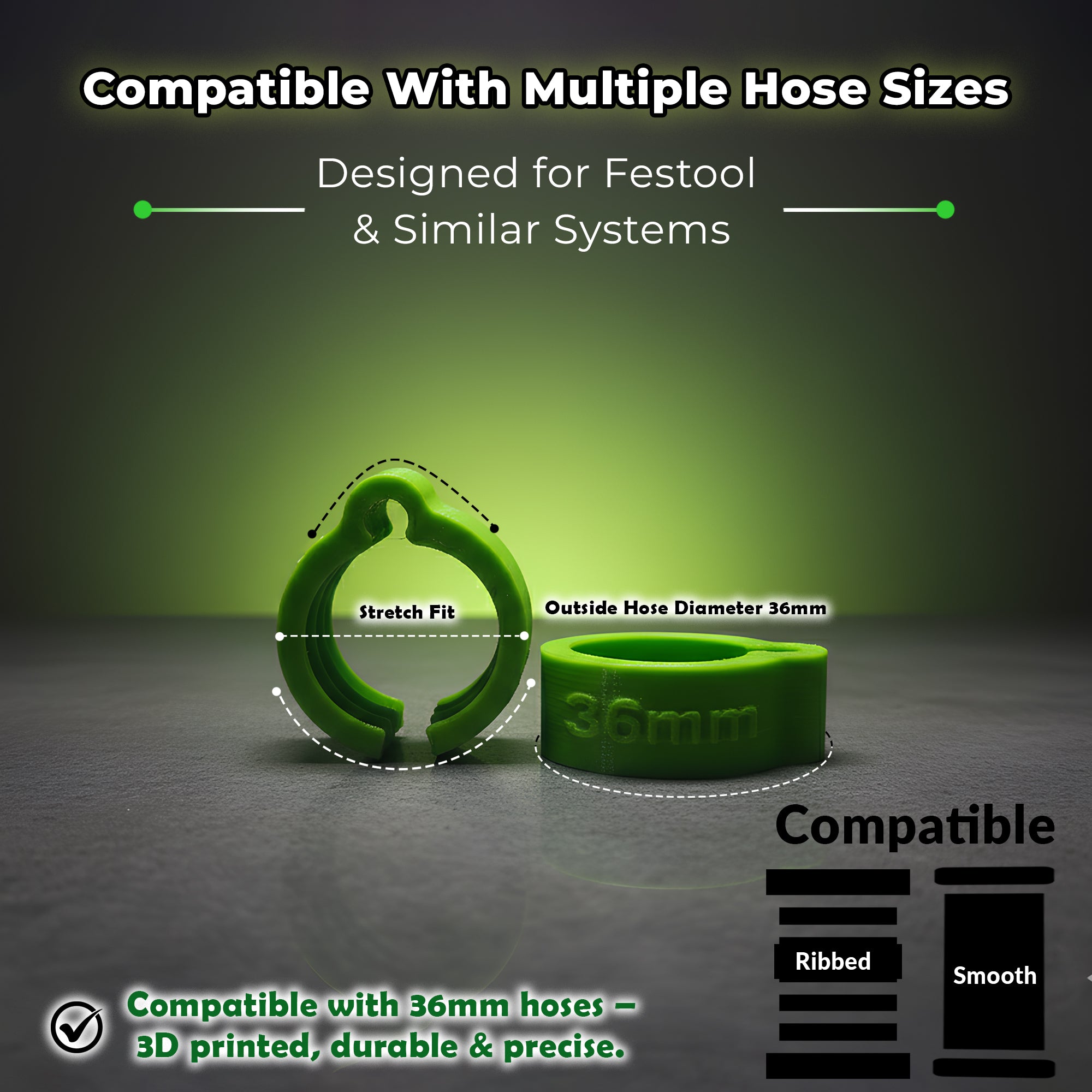 Dust Hose Clips Helical For Festool Vacuum D27 Hose Pack Of 10