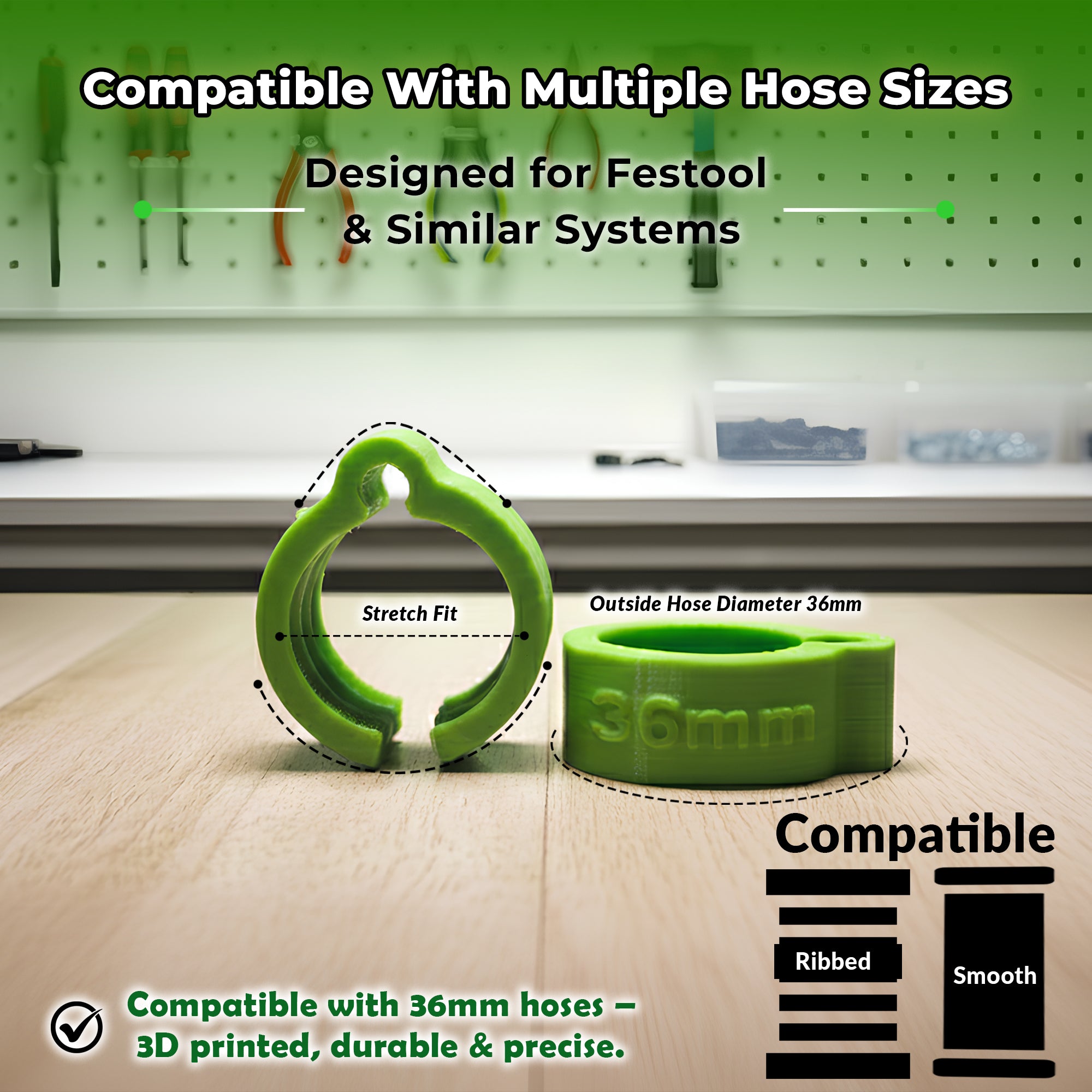 Dust Hose Clips Helical For Festool Vacuum D27 Hose Pack Of 10