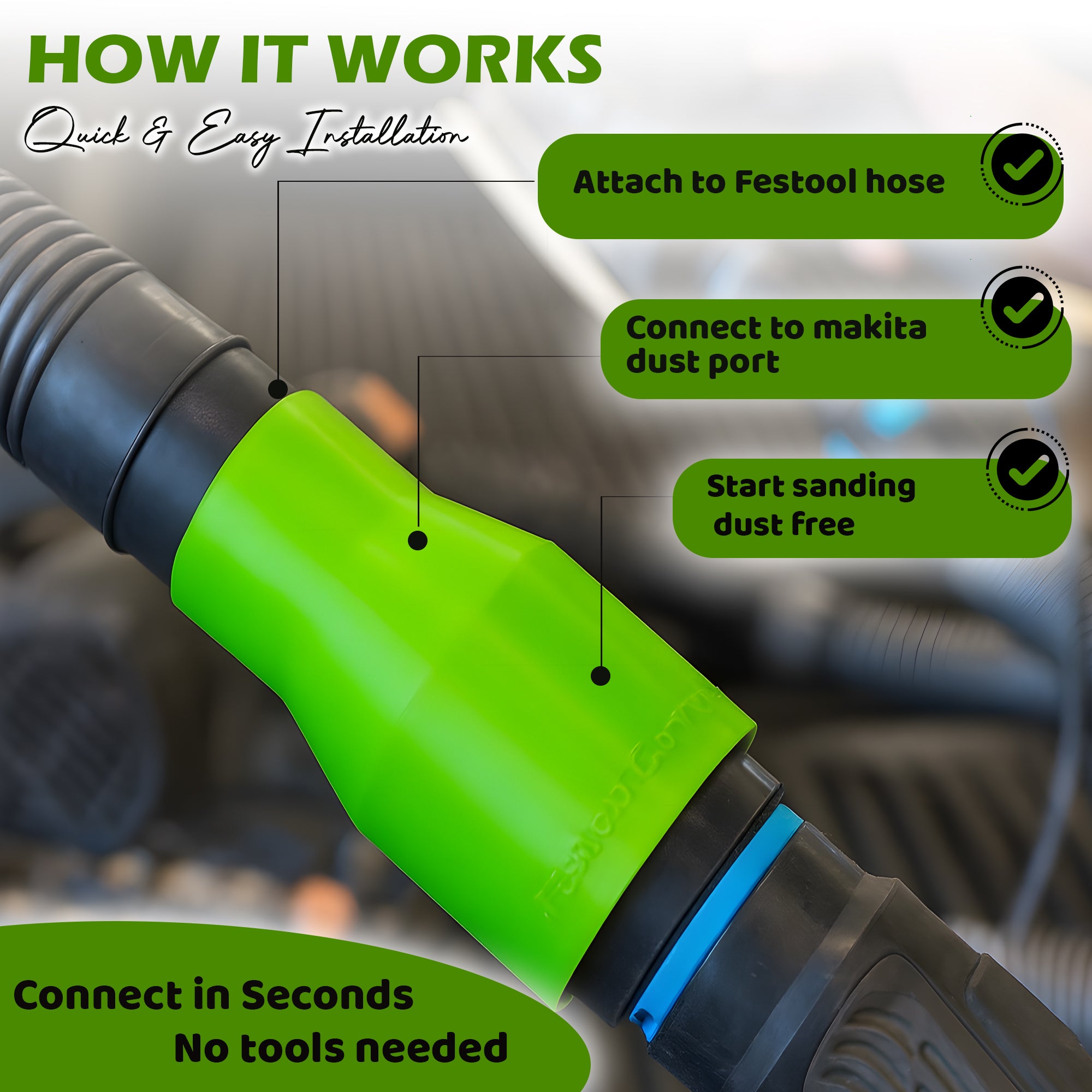 Festool ETS EC 125 to Makita vacuum