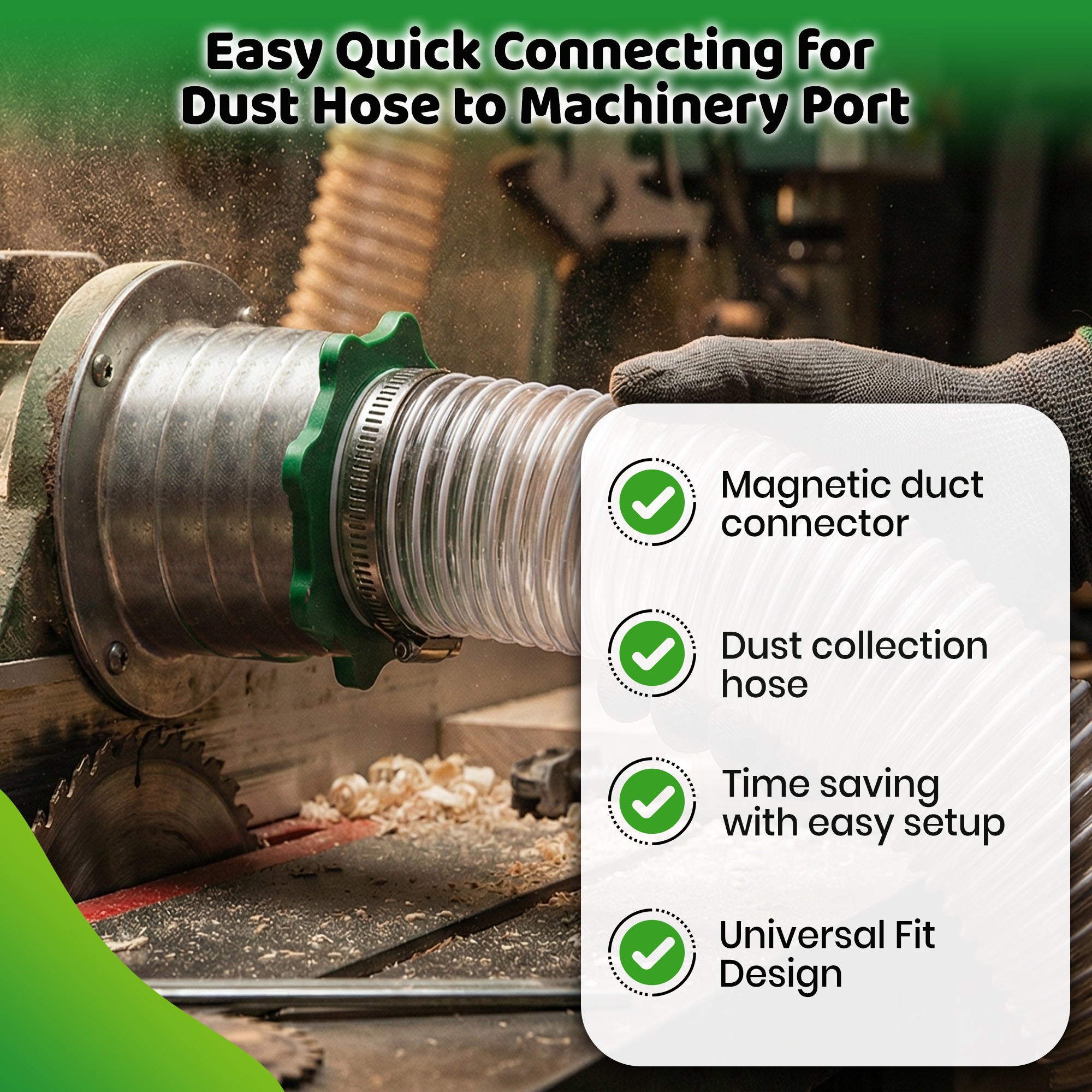 Magnetic Hose Adaptor for Dust Collector 100mm x 4.00 Inches