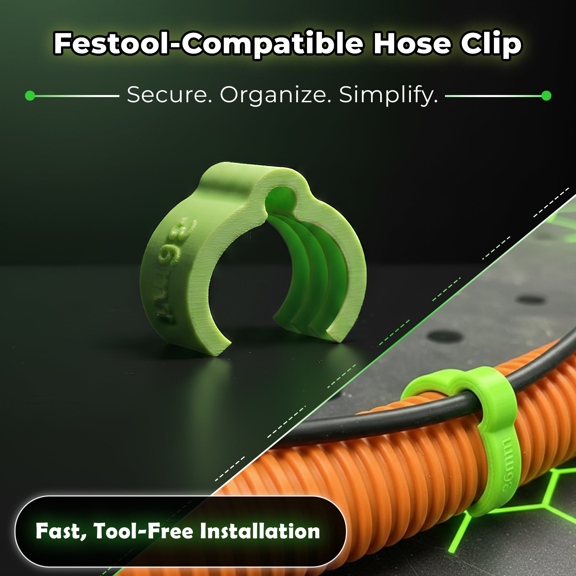 Dust Hose Clips Helical For Festool Vacuum D27 Hose Pack Of 10