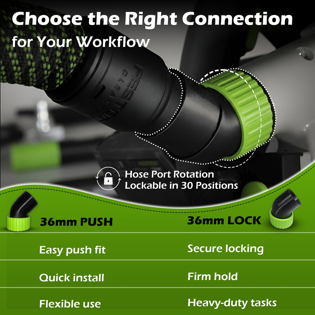 Festool Anti-Snag Hose Port – 30 Position Fixable Upgrade for TS And HK Series