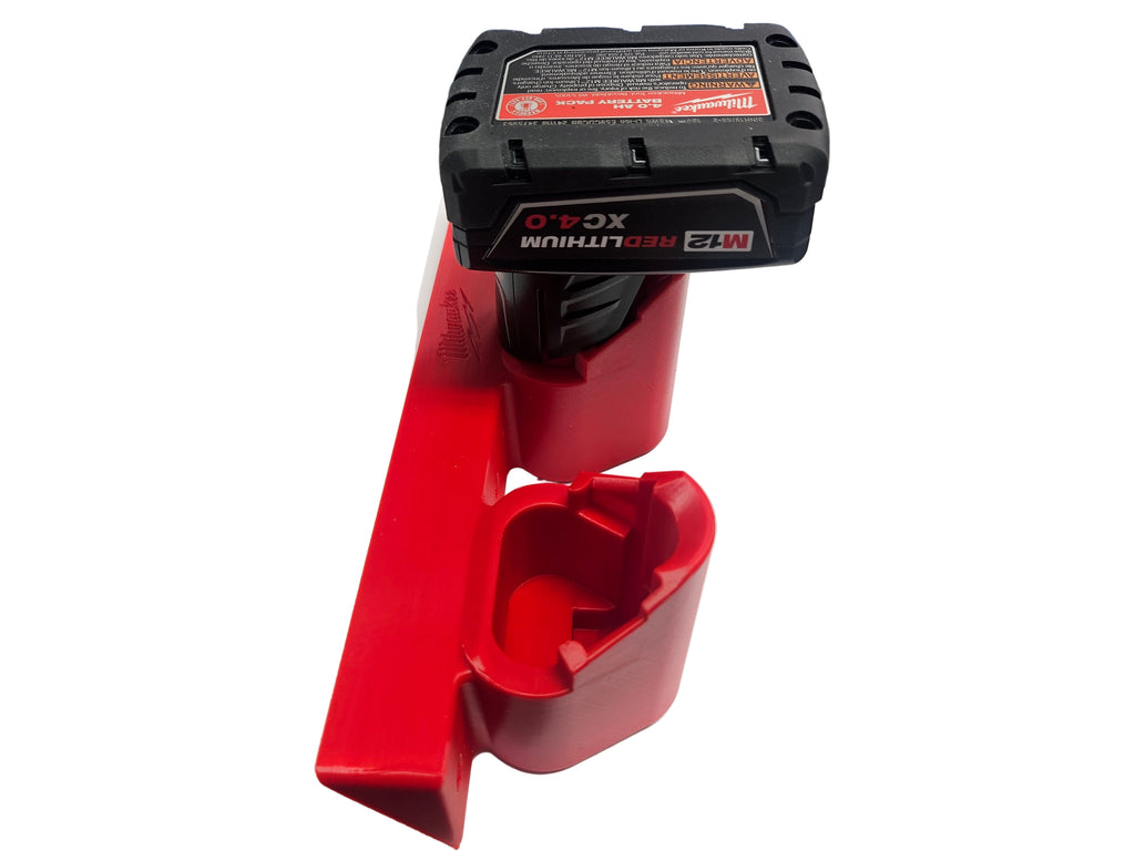 Milwaukee M12 Battery Holder – 3 Slot Drill Battery Organizer for Power Tool Storage