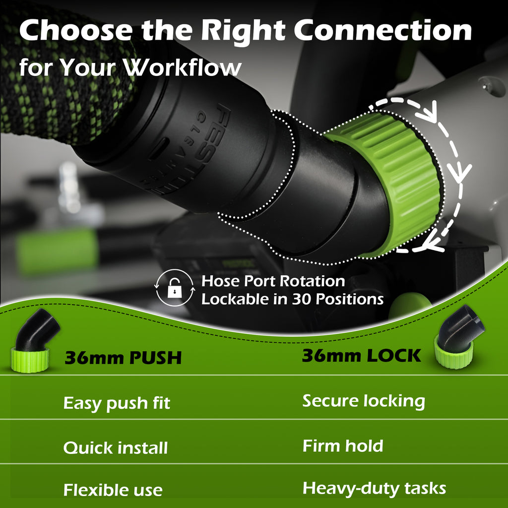 Festool Anti-Snag Hose Port – 30 Position Fixable Upgrade for TS And HK Series